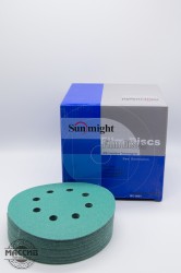 Круг шлифовальный. SUNMIGHT 125ММ Р80 8ОТВ. зеленый